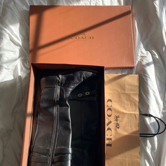 Coach Linette Calf Boots Size Women’s 8.5 - Picture 1 of 5